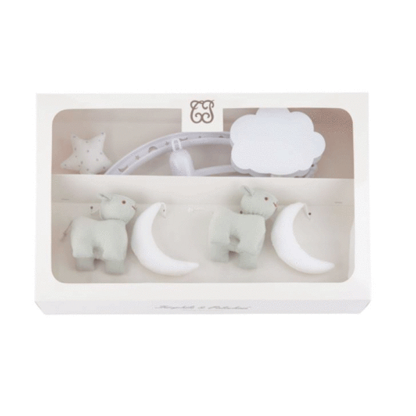 Musical mobile "sheep and moons"- Fresh Mint